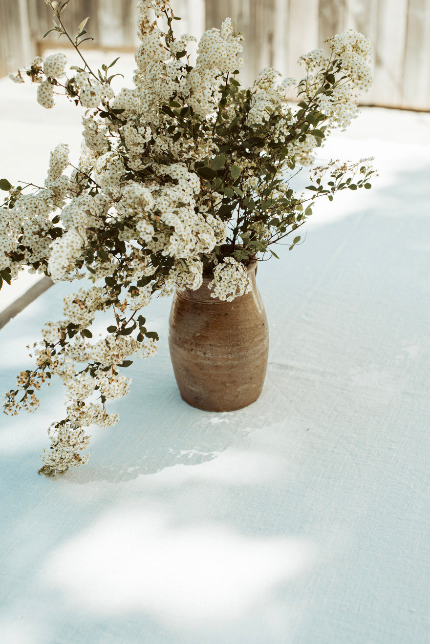 grof linnen tafelkleed - white