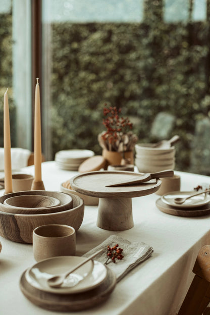 wooden cake stand