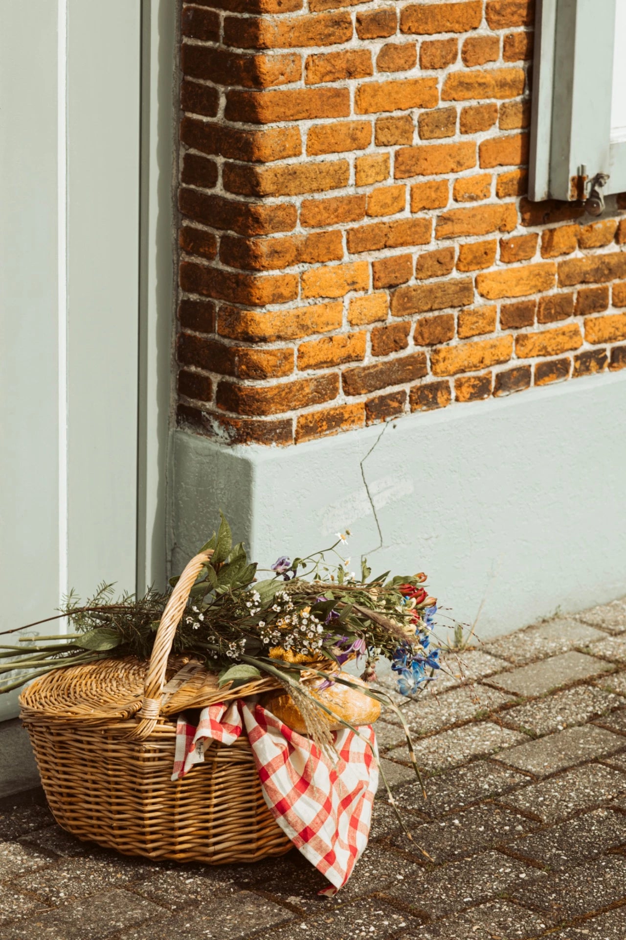 gingham red linnen tafelservet